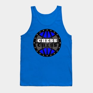 Chess Logo in Black, White and Blue Tank Top